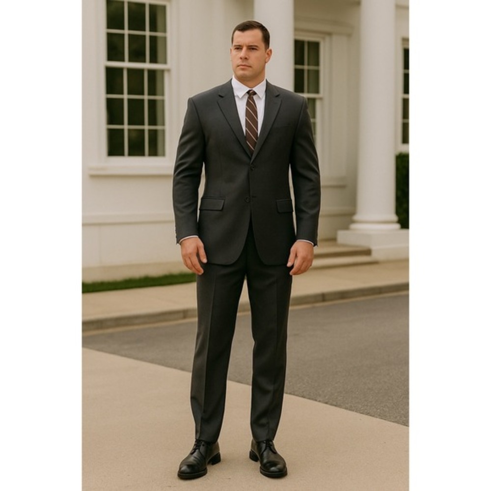 Tripler Black Wool Cashmere Suit Jacket 40R